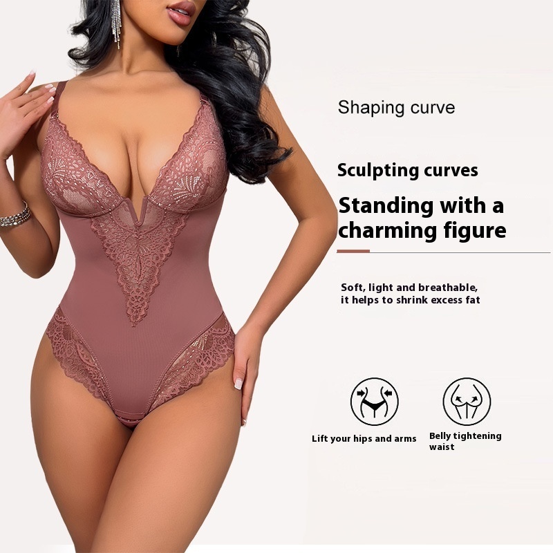 Women's Lace-Trim Sculpting Bodysuit